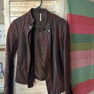 Free People  Moto or even Bomber style, VEGAN   leather jacket- size 4.